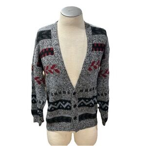 Bay Trading Mens Cardigan XL Vneck Grey
